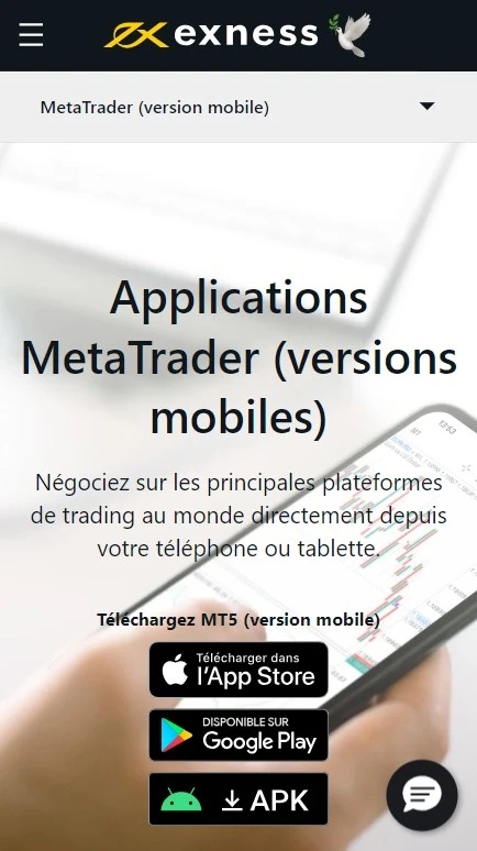 Exness MetaTrader Mobile Apps